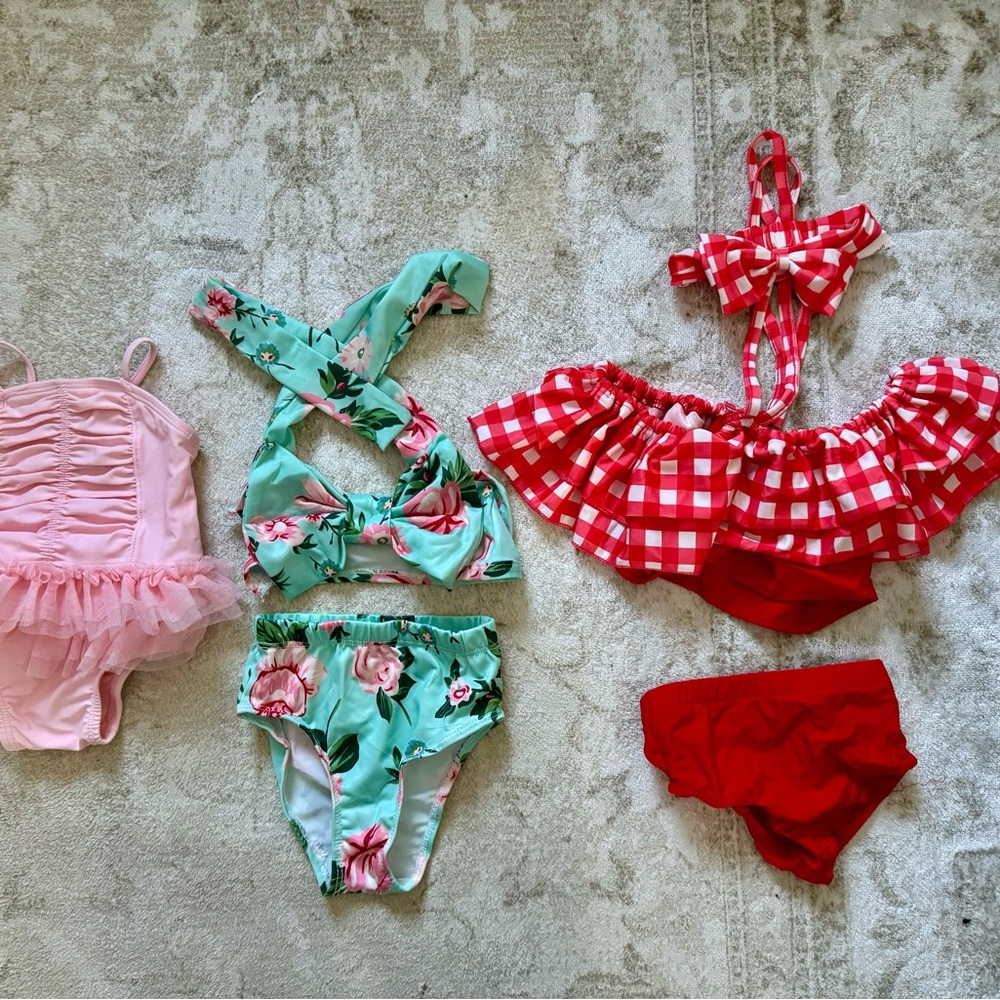 Baby Girl Swim Bundle | 0-3m Bathing Suit NEVER WORN 6 pcs